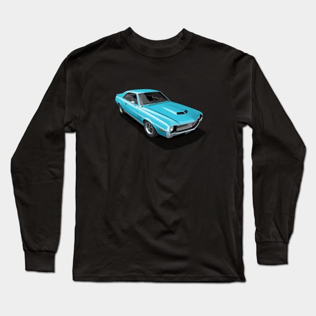 AMC Javelin in Big Bad Blue Long Sleeve T-Shirt by candcretro